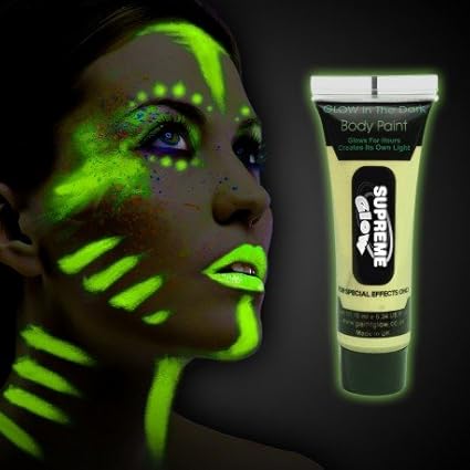 Stickerslab Vernice Invisibile Per Viso E Corpo Fosforescente Che Si Illumina Al Buio 3 Tubetti