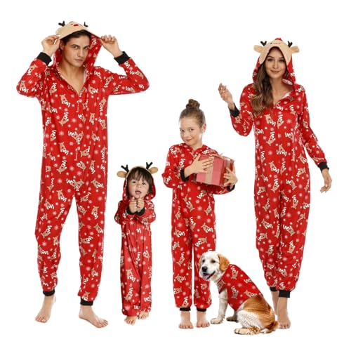 Neufigr Family Christmas Pajamas Matching Sets, Xmas PJs Mathching Set, Holiday Family Sleepwear Sets Long Sleeves Onesies