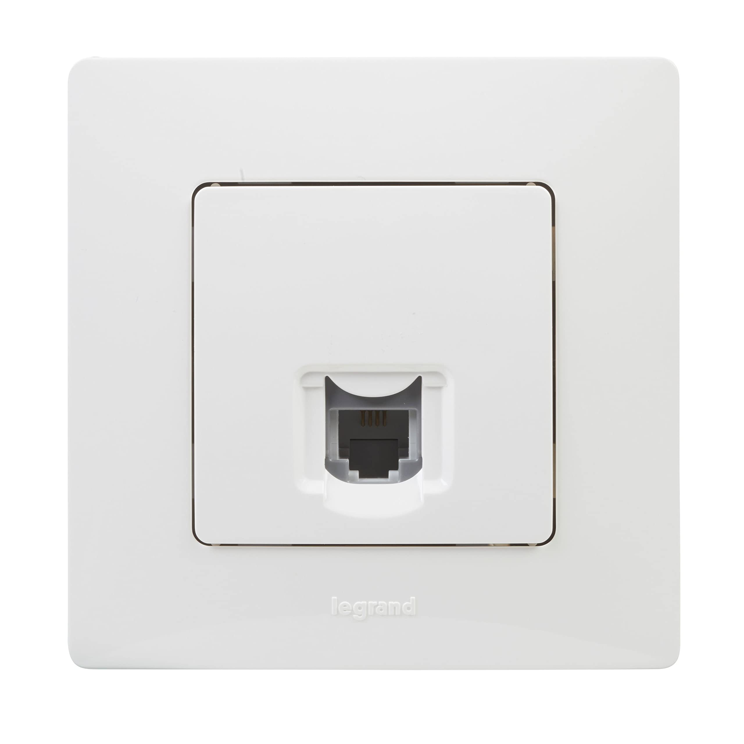LEGRAND RJ11 Telephone Socket, Niloé Monobloc Range, Full Mechanism with Frame, White, 396442