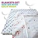 100% Cotton Muslin Swaddle Blankets with Cute Star Designs - Luxurious Soft, Light, Breathable & Versatile- Perfect for Swaddling, Nursing Cover, or Receiving Blanket for Your Newborn Baby- Set of 3