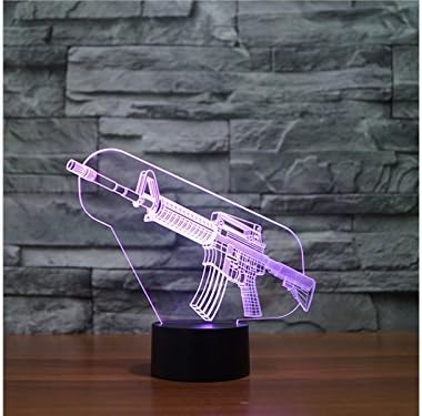Yter 3D Gun LED Light Figure Illusion 7 Color Changing Smart Touch USB Table Desk Lamps