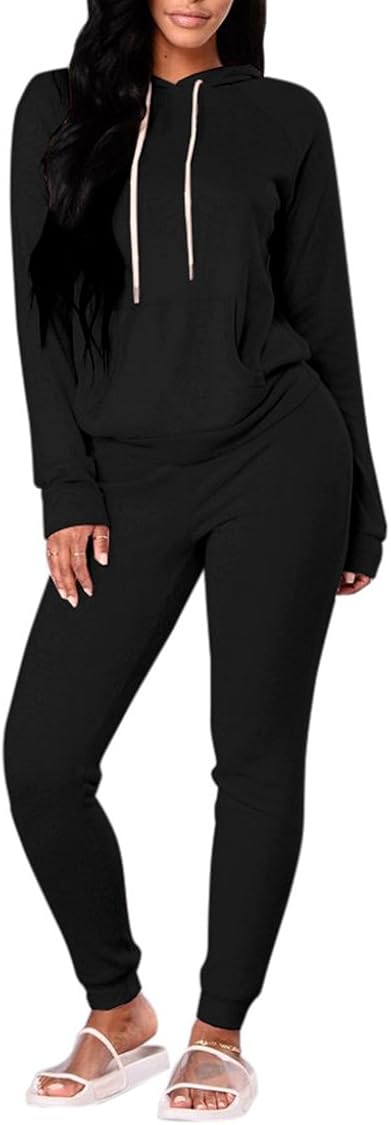 FUPHINE Women's Tie Dye Jogger Outfit Sweatsuit 2 Piece Sweatshirt Long Sleeve Hooded and Pants Lounge Sets Tracksuit Black at  Women’s Clothing store