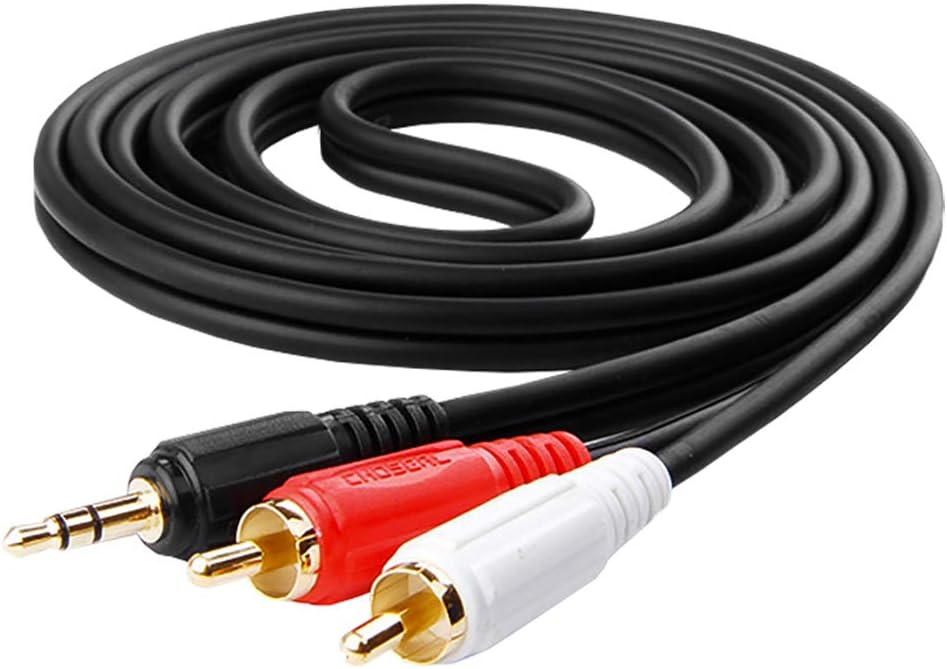 Choseal Q304 65FT 3.5MM Jack Male to 2RCA Male Aux Audio Cable Speaker Cable Compatible Car MP3 CD Player Mobile Phone PC