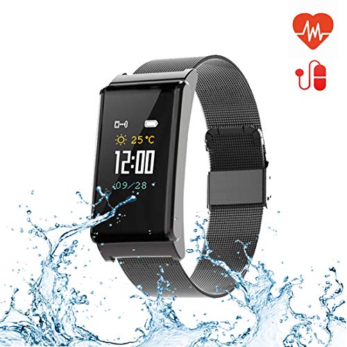 Smart Watch, Fitness Tracker with Heart Rate & Blood Pressure Monitor for IOS & Android, Waterproof Activity Tracker with Sleep Monitor & Alarm, smartwatch with Calorie & Step Counter for Women Men