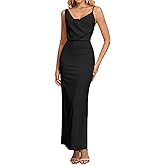 Satin Maxi Dress Wedding Guest Formal Spaghetti Strap Cocktail Party Elegant Silk Dresses for Women