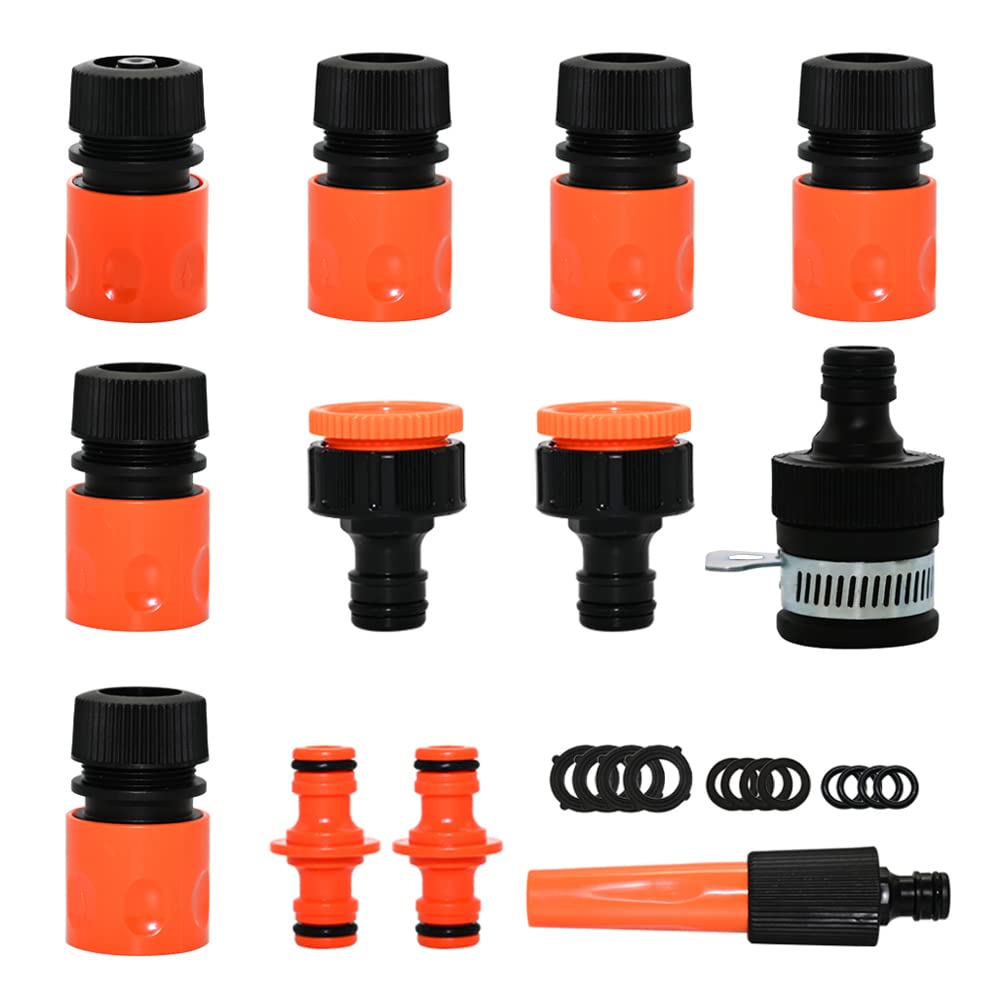 Ram© Tap Connector Indoor Outdoor Kitchen Hose Connector Hose Pipe Garden Mixer Connectors Part x 15 Pieces