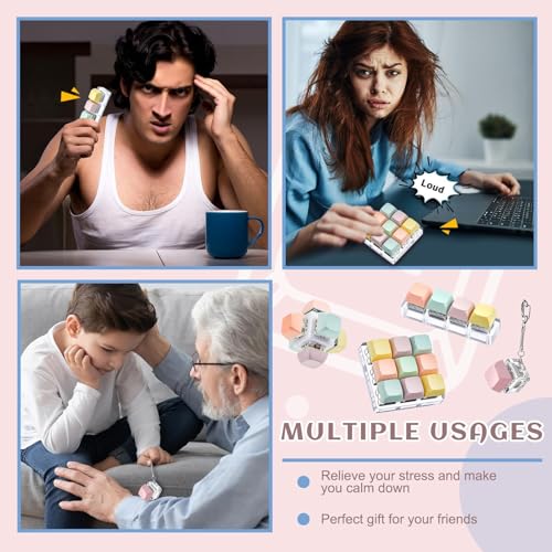 ORCHID M®4 Pcs Decompression Toys Keyboard Clicker Toy Keyboard Cube Toy Mechanical Key Toy Keyboard Button Stress Relief for Adult Gifts to Relief Pass Time