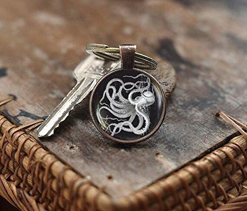Vintage Octopus Keychain, Octopus Keychain, Octopus jewelry, Sea life Keychain, Nautical Keychain, Vintage graphic Keychain, men's Keychain