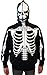Full-Zip Up Skeleton Print Adult Hooded Sweatshirt Hoodie Costume with Face Mask