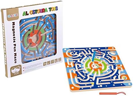 Al Ostoura Toys Magnetic Pen Maze Educational Wooden Toy