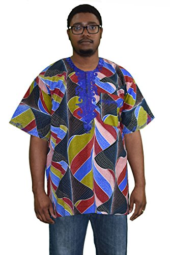 Authentic African Ankara Dashiki- Deep Space
