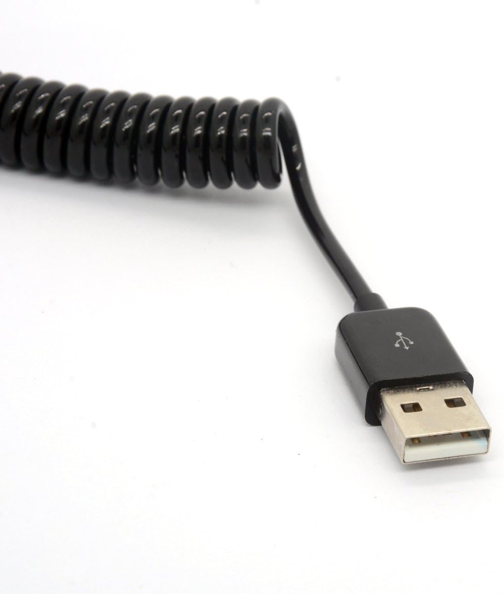 HTGuoji USB Type C Cable Coiled Spring Spiral Type-C Male to USB 2.0 A Male Extension Cord Data Sync Charger Lead for Nexus Macbook Google Chromebook Nokia N1 Tablet PC/Letv Smart Phone (3 Meter) - Image 4