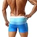 BALEAF Men's Quick Dry Solid Square Leg Swimsuit (WhiteBlue, S)