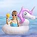 Inflatable unicorn Pool Float Party Tube Pool Raft Summer Swimming Pool Outdoor Toy For Baby Infants & adults (Purple)