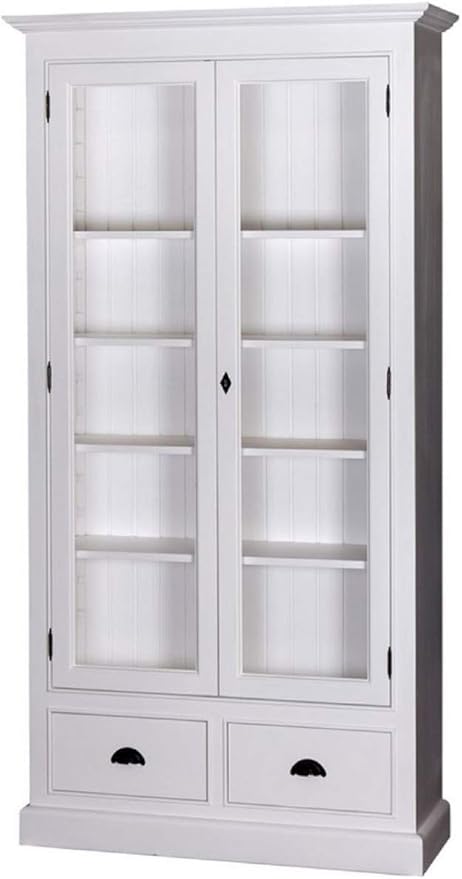 Casa Padrino Country Style Living Room Display Cabinet White 109 X 39 X H 210 Cm Living Room Cabinet With 2 Glass Doors And 2 Drawers Amazon Co Uk Kitchen Home
