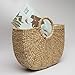 Natural Chic Hand Woven Round Handle Handbags Water Hyacinth Handmade Summer Bag