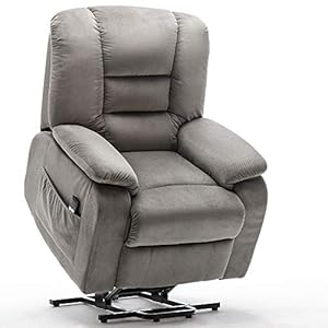 Image of Oversize Lift Chair 400 LB Heavy Duty,JULYFOX Infinite Position Electric Lift Recliner Sofa Lifts You Up W/ 2 Button Remote Overstuffed Stand Up Lift Chair Office Lounge Chair High Back Grey