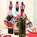 4 Pack Christmas Wine Bottle Decoration,Kicpot Knitted Scarf & Hat Set for Merry Christmas Ornaments Supplies