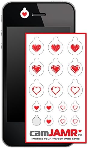 Webcam Cover (Includes 17 Web Camera Lens Covers! Removable & Reusable) - camJAMR Hearts Pack