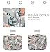 EPQUEEN Travel Makeup Bag for Women Portable Hanging Cosmetic Make up Organizer Pouch Lightgreyflower