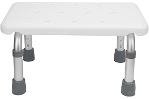 Shower Chair for Inside, 8.5" Low Foot Stool 3 Height Adjustable Aluminum Alloy Non Slip Shower Bench Multifunctional Bathroo