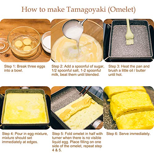 ROCKURWOK Japanese Omelette Pan Nonstick Tamagoyaki Egg Pan, Rectangle