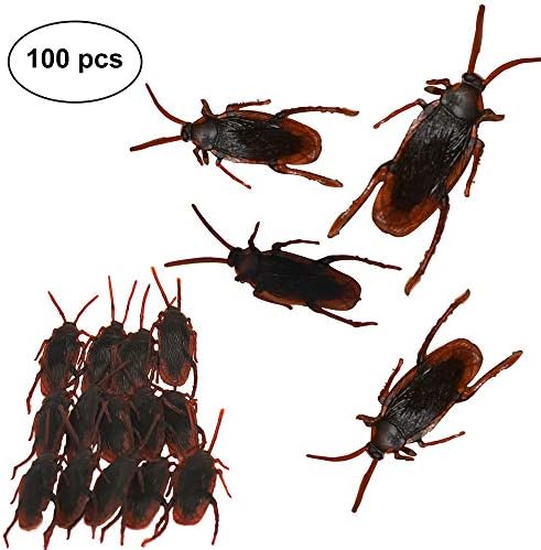 Realistic Cockroaches Fake Prank Roaches for Joke Trick Halloween April Fool 's Day Party Look Real Toys (100 pcs)