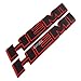 (2 pieces) HEMI Side Fender Emblem Badge Plate Decal with Sticker for Dodge Charger V8 RT Ram 1500 Challenger[slant red trim black]