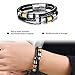 ANUIMOAR Mens Leather Bracelet Stainless Buckle Multi-layer Braided Wrist Cuff Fashion Bangle 8.67inch Gold