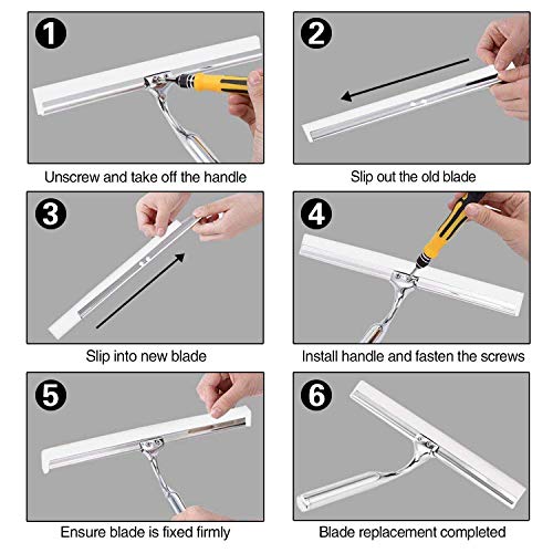 6 Ponsey+Squeegee+Stainless+Bathroom+Cleaning