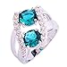 Psiroy Women's 925 Sterling Silver 3.2cttw Green Topaz Filled Ring