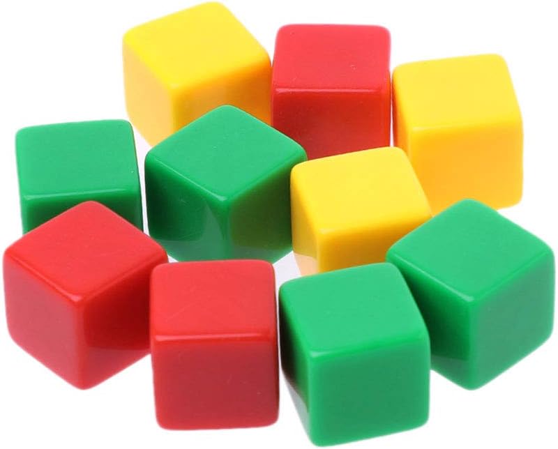 Mentin 10pcs 16mm Blank Dice Acrylic Hexahedron DIY Write Painting