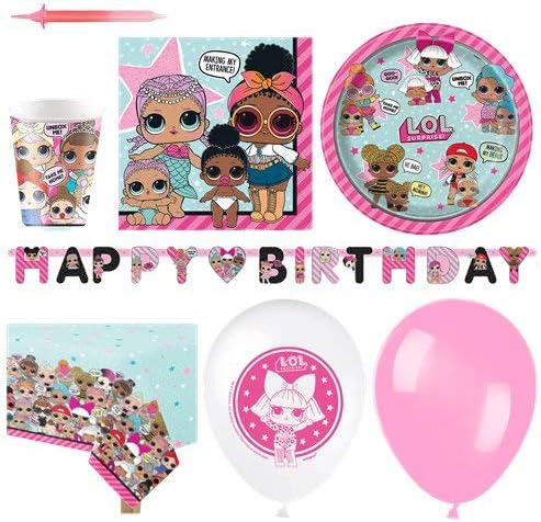 LOL Surprise Party Supplies - Deluxe Tableware & Decorations Pack for 16