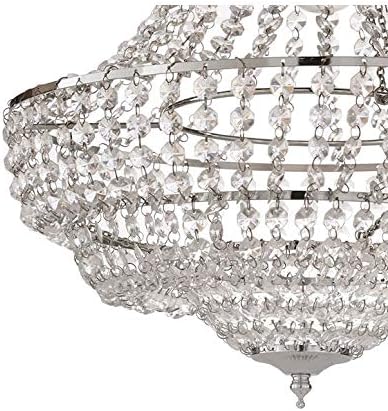 Village At Home Marilyn Pendant, Non Electric Easy fit Shade, Chrome/Clear - Image 3