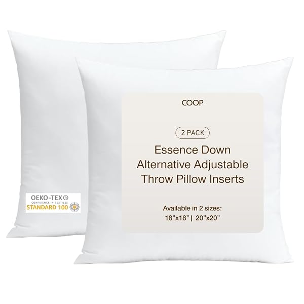 COOP HOME GOODS ESSENCE ADJUSTABLE THROW PILLOW INSERTS...