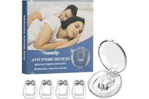 OHALEEP Anti Snoring Devices, Snore Stopper with Adjustable Magnet, Snoring Solution for Comfortable and Quieter Sleep, Silicone 4PCS Nose Clip Stop Snoring, Effective to Relieve Snoring
