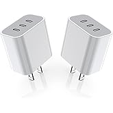 iPhone 16/17 Charger Block,USB C Charger [2 Pack] 35W 3-Port Wall Cube Fast Type C Charging Block PD Power Adapter for iPhone 17/17 Pro Max/16/16Pro/15/15Pro/14 Pro Max/13/12/11, iPad,Galaxy,Pixel 4/3