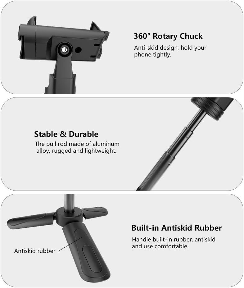Phone Tripod, MOUNTDOG Portable Webcam Stand Mini Tripod Phone Holder, Extendable Tabletop Tripod Desktop Tripod Legs Compatible with iPhone/Camera/Samsung/Smartphone/Webcam, 360° Rotation, Black : Camera & Photo