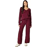 Softies Waffle Marshmallow V-Neck Lounge Set for Women – Ultra Soft 2-Piece Loungewear with Long Sleeve Top & Pants
