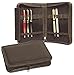 Aston Leather Velvet Lined 10 Pen Case Brown