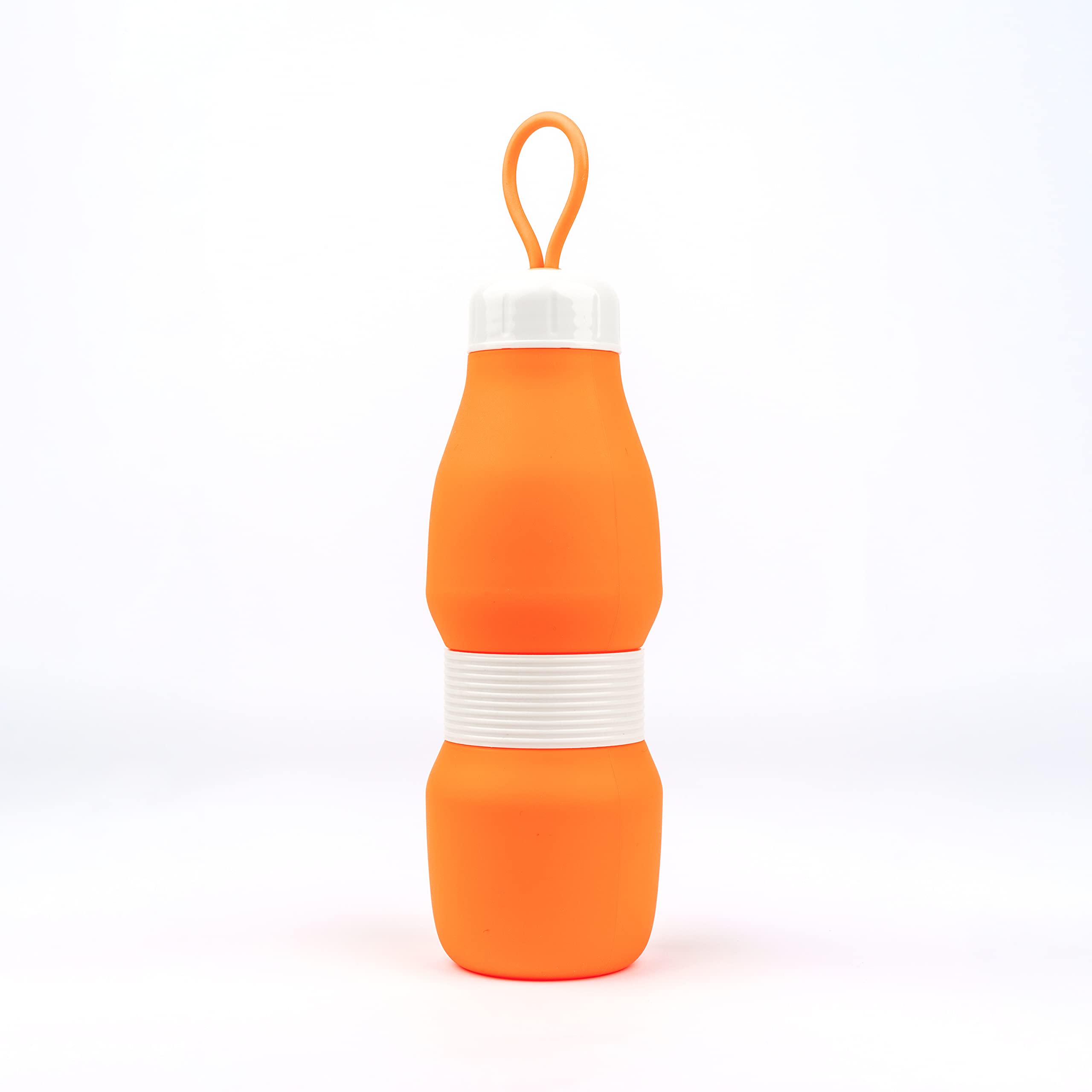 Jumble and Co Whippy Collapsible Silicone 520ml Bottle - Burnt Out Orange