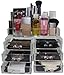 Clear Acrylic Cosmetics Makeup Jewelry Organizer 6 Drawers with 8 Compartments Top Section ( idea for Christmas, birthday gift)