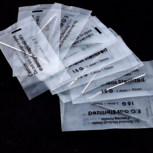 ALINCAS (TM) 10 Pack x 1.4mm 15g High Quality Sterile Body Hoop Ear Nose Piercing Needle Blade Tool