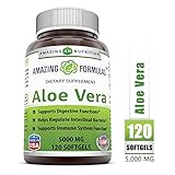 Amazing Nutrition Amazing Formulas Aloe Vera 5000 mg 120 Softgels * Ideal As A Natural Remedy to Soothe The Stomach, Supports Detoxification and Healthy Digestion*