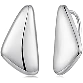 RUKYF Chunky Hoop Earrings for Women Unique Geometry Hypoallergenic Earrings for Women Lightweight Statement Earring