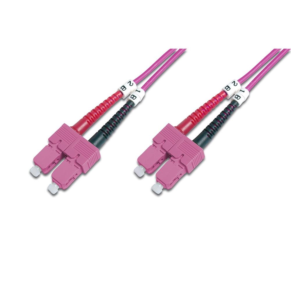 DIGITUS FO patch cable OM4-5 m SC to SC fiber optic cable - LSZH - Duplex Multimode 50/125µ - 10 GBit/s - Purple