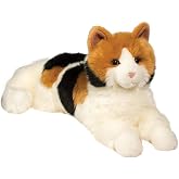 Douglas Puzzle Calico Cat Plush Stuffed Animal | 19-Inch Long