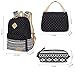 Bluboon Teens Backpack Set Canvas Girls School Bags Bookbags 3 in 1 (Polka Dot Black)