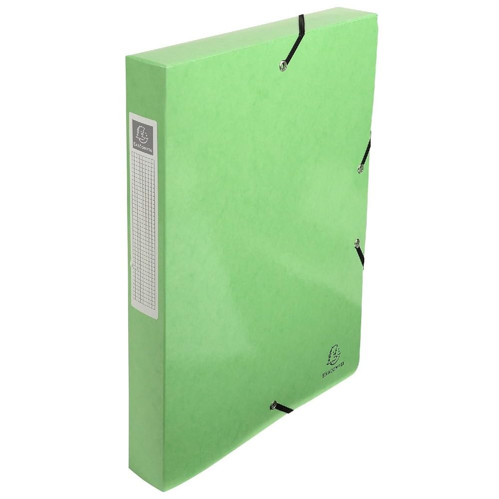 Exacompta - Ref 59923E - Iderama Collection - Filing Box - 240 x 320mm in Size, Suitable for Holding A4 Documents, 40mm Spine, Spine Label - Lime Green (Single)