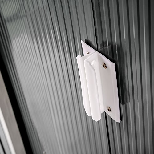 tectake Abri de Jardin en métal cabane à Outils Rangement | + Fondation | diverses Couleurs au Choix et modèles (Type 3 | Gris | no. 402568)